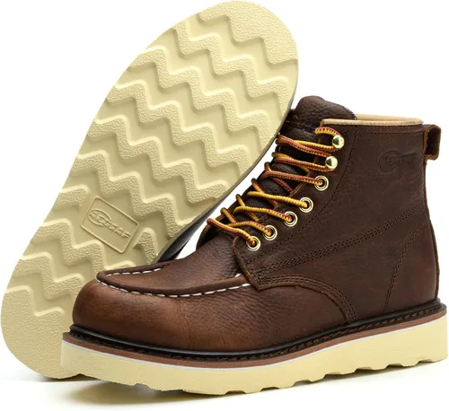 Miniatura 5 de Botas de trabajo para hombre - Botas de trabajo de 6 pulgadas con punta de cuña suave, Botas de trabajo impermeables para hombre