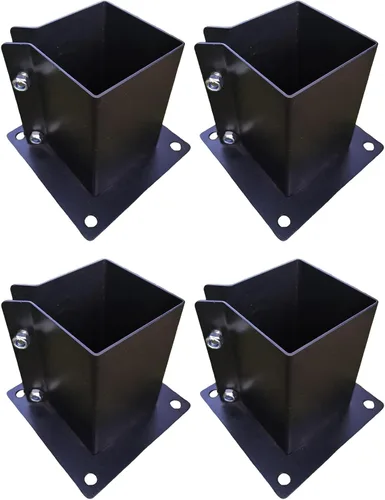 Miniatura 8 de Cubierta de base de postes de madera de 6 x 6 pulgadas, tamaño interior de 5.5 x 5.5 pulgadas, 1 paquete de soportes cuadrados de metal negro