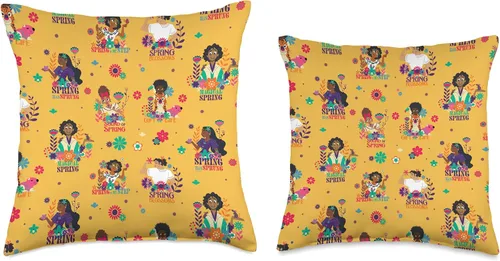 Miniatura 3 de Disney Encanto Spring Easter Mirabel Bruno Isabela Luisa - Almohada de 16 x 16 pulgadas, multicolor