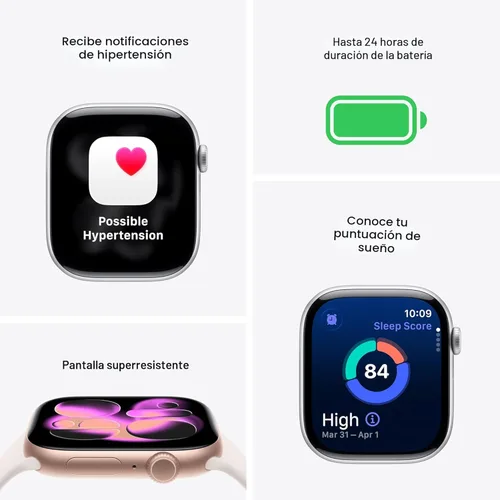 Miniatura 2 de Apple Reloj inteligente de la serie 11 [GPS de 1.654 in] con caja de aluminio plateado con correa deportiva de niebla morada - S/M. Puntuación