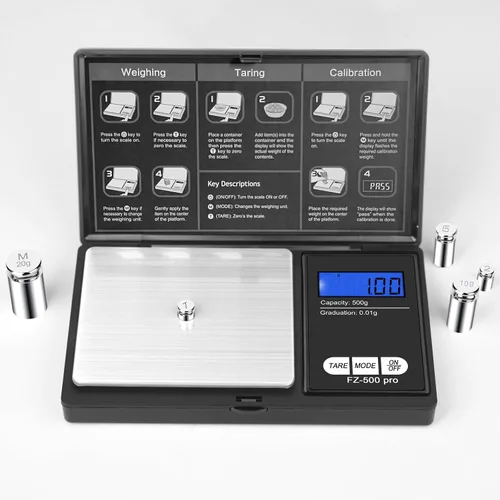 Miniatura 6 de Fuzion Pesos de Calibración 1g 2g 5g 10g 20g, Juego Total de 38g de Pesos de Calibración de Acero Inoxidable para Balanza Digital con Pinzas