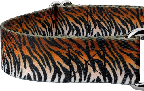 Miniatura 5 de Country Brook Petz - Collar y correa de perro martingala a rayas de tigre de Bengala, colección de estampados de animales con diseños salvajes