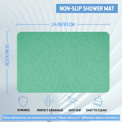 Miniatura 90 de Hargiis - Tapete antideslizante de secado rápido para tina y ducha, tapete exfoliante para pies, para baño, cocina u hotel, beige, 24 x 16 pulgadas