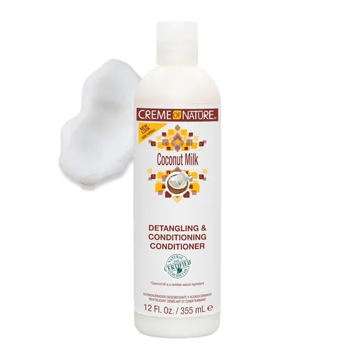 Miniatura 2 de Creme of Nature Acondicionador con leche de coco, fórmula desenredante y acondicionador para cabello normal, 12 onzas líquidas (paquete de 1)