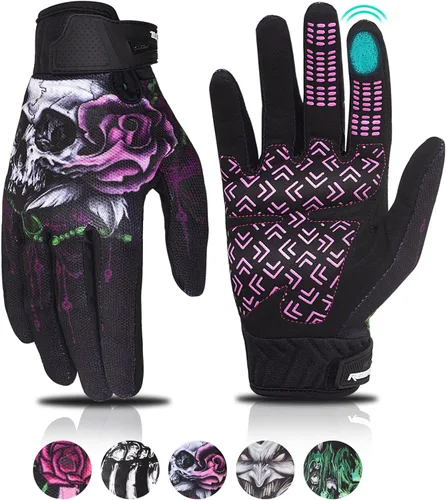 Miniatura 9 de Guantes de motocicleta RIGWARL para hombres y mujeres con función táctil, guante ligero para bicicleta de tierra antideslizante, guante de esqueleto