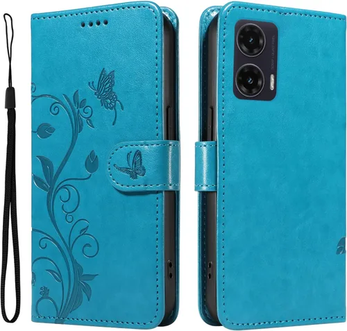 Miniatura 44 de Funda para Motorola Moto E22/E22i, piel sintética, con tarjetero y correa para la muñeca, a prueba de golpes, funda magnética para Motorola Moto Rojo
