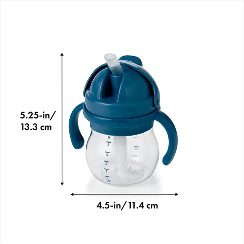 Miniatura 7 de OXO Tot Transitions Vaso con Pajita con Asas 6 oz - Azul Marino - Paquete de 2