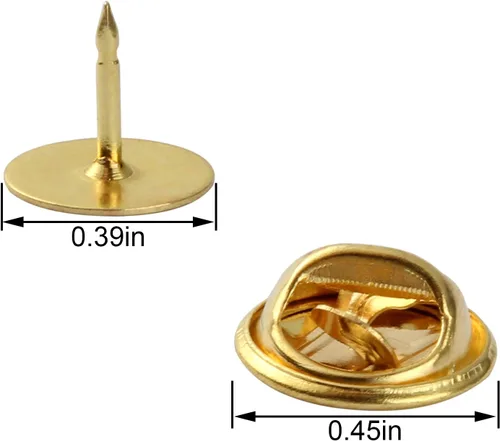 Miniatura 2 de CBTONE Alfileres de corbata dorados y alfileres en blanco con parte trasera de embrague para hacer manualidades, insignias, barras de citas