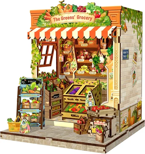 Miniatura 11 de Kit de rincón de libros Fsolis, kit de manualidades para casa de muñecas en miniatura para adultos, decoración para estantería, cumpleaños