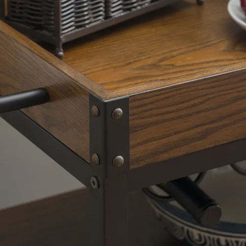 Miniatura 7 de Carrito de cocina portable Linon Austin., Madera, Negro