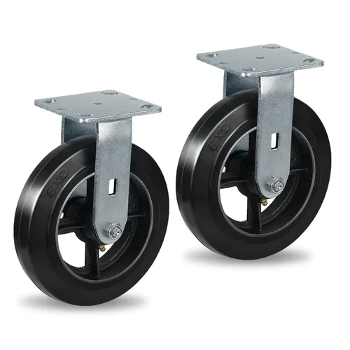 Miniatura 24 de Ruedas industriales de 5 x 2 pulgadas, rueda de goma en hierro fundido, juego de 4 ruedas resistentes con capacidad de hasta 1800 libras