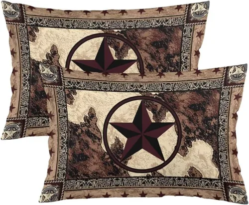 Miniatura 10 de Juego de 2 fundas de almohada con estampado de vaca, tamaño Queen, color blanco y negro, fundas de almohada lumbar, fundas decorativas estándar