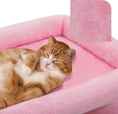 Miniatura 7 de Athena Collection Árbol pequeño para gatos, moderna torre de árbol para gatos de 34 pulgadas con poste rascador 2 plataforma de actividades