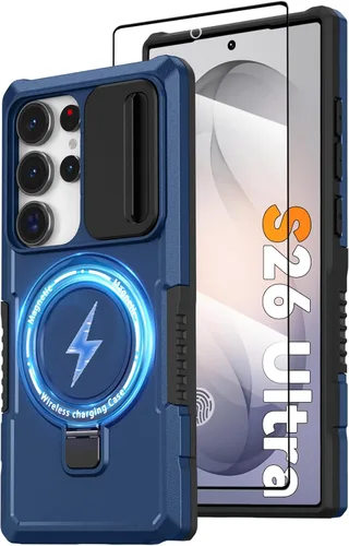 Miniatura 16 de Funda magnética para Samsung Galaxy Note 20 Ultra con soporte de anillo [con protector de pantalla] [Compatible con carga inalámbrica MagSafe] Funda