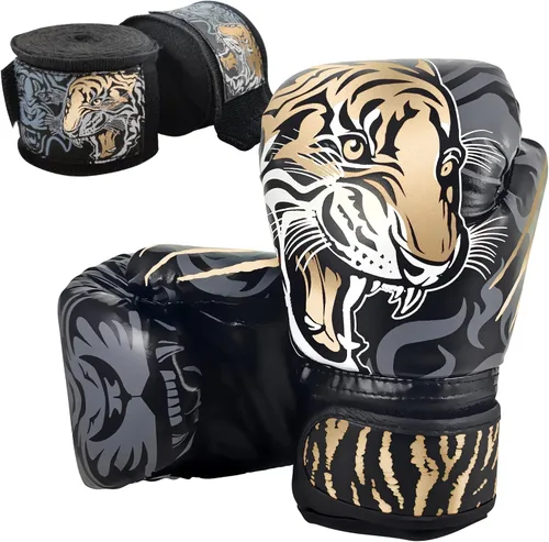 Guantes de boxeo para niños con envolturas de mano para niñas y niños de 3 a 8 años, juego de boxeo de entrenamiento, guantes de golpeo