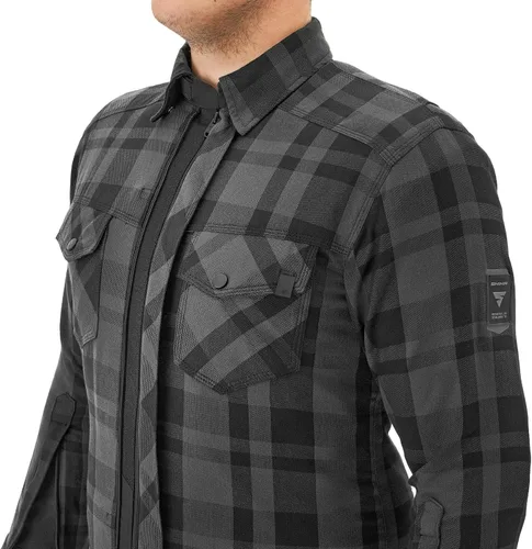 Miniatura 3 de SHIMA RENEGADE MEN 2 Camisa de motocicleta para hombre – Chaqueta de franela de motociclista a cuadros blindados con fibra QL – Aramida y capa