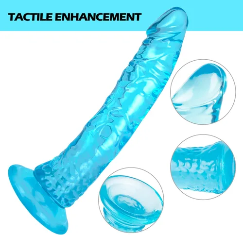 Miniatura 2 de Consolador realista de 9.4 pulgadas con ventosa para jugar con manos libres, pene grueso azul adecuado para mujeres/hombres/gay/parejas con pinchazo