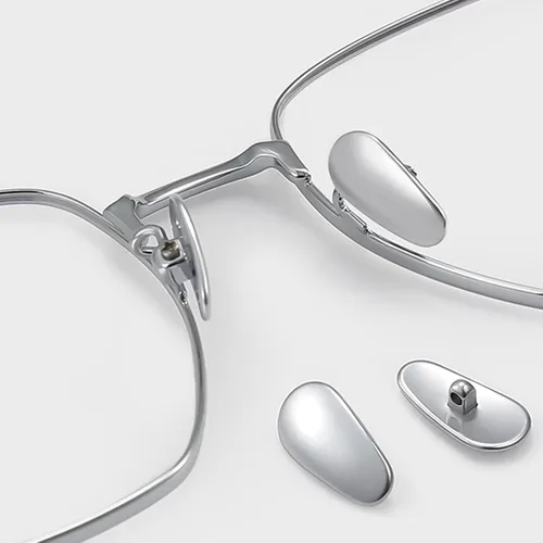 Miniatura 9 de 2 pares de almohadillas de nariz de metal atornilladas, piezas de nariz antideslizantes de titanio, almohadillas de repuesto para lentes de sol