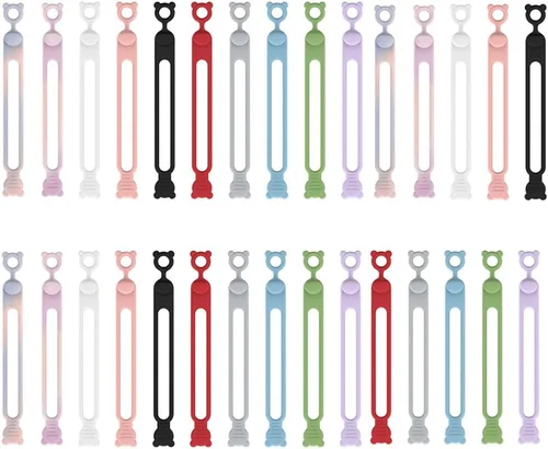 Miniatura 9 de Organizador de cables de datos, organizador de auriculares de silicona actualizado 2025, organizador de cables, bridas de cables de silicona