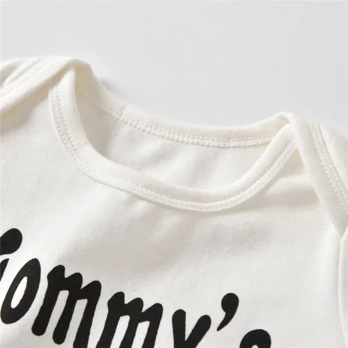 Miniatura 3 de Conjunto de 3 piezas de ropa para bebés y niños, mameluco con letras, pantalones, sombrero