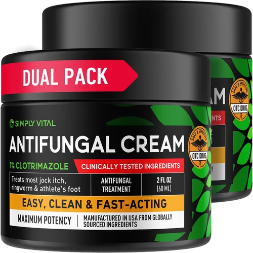 Miniatura 9 de Crema antifúngica para pie de atleta, tiña y tiña inguinal - Clotrimazol 1% Hecha en Estados Unidos - Crema extra fuerte para tiña, tiña inguinal