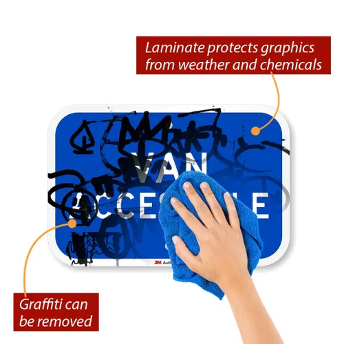 Miniatura 2 de Letrero con texto en inglés "Van Accessible" de SmartSign Aluminio reflectante 3M de 8 x 12 pulgadas