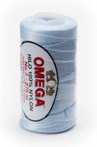 Miniatura 43 de Nylon NO.5 by Omega - Cuerda fuerte 100% nailon para ganchillo fino y manualidades - Color: 04 amarillo claro