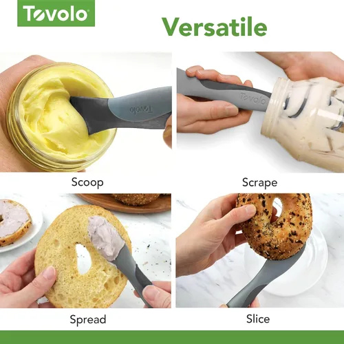 Miniatura 4 de Tovolo Scoop and Spread Herramienta Esparcidora de Sándwich de Silicona Grande de Doble Extremo con Mango de Nailon, Herramienta de Silicona