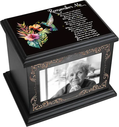 Urnas de cremación para cenizas humanas de adultos, masculinas o femeninas, urnas conmemorativas funerarias para cenizas con marco para fotos, caja