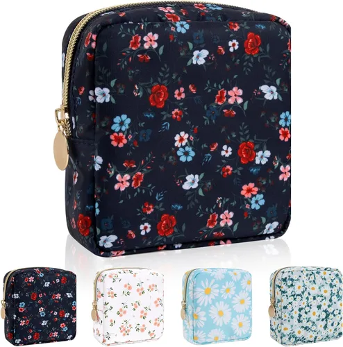 Miniatura 60 de Iqimott Bolsa Grande de Maquillaje de Nylon para Viaje, Bolsa de Cosméticos Preppy Grande Organizadora de Maquillaje de Nylon Bolsa de Artículos