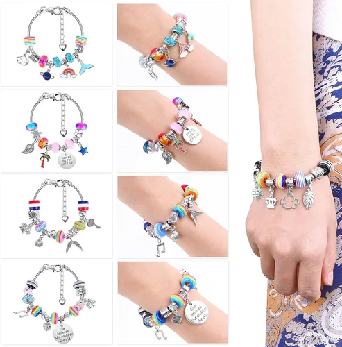 Miniatura 6 de Acejoz Kit de 85 pulseras con dijes, cuentas para adultos y principiantes