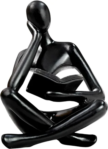 Miniatura 7 de Estatua de mujer de lectura, esculturas de pensador, adorno de arte abstracto, decoración de figura estética moderna, adecuada para el hogar, sala