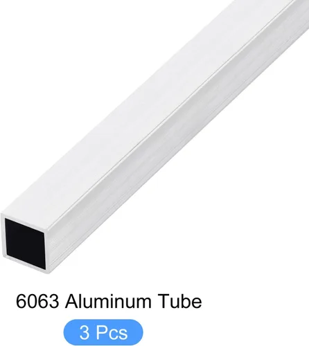Miniatura 5 de METALLIXITY Tubo cuadrado de aluminio (0.787 in x 0.787 in x 0.059 in x 7.874 in) 3 piezas, tubo de aluminio 6063 - para muebles del hogar