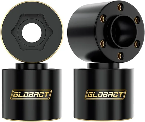 GLOBACT Pesas de latón de 0.472 pulgadas, cubo hexagonal de rueda extendida, 6.00 oz, contrapeso para 1/10 Trx4 Trx6 Axial SCX10 II III Redcat GEN7