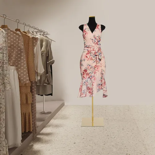 Miniatura 4 de Forma de vestido de maniquí femenino ajustable con soporte, modelo de torso de cuerpo completo para exhibición y costura de ropa, altura 59-83