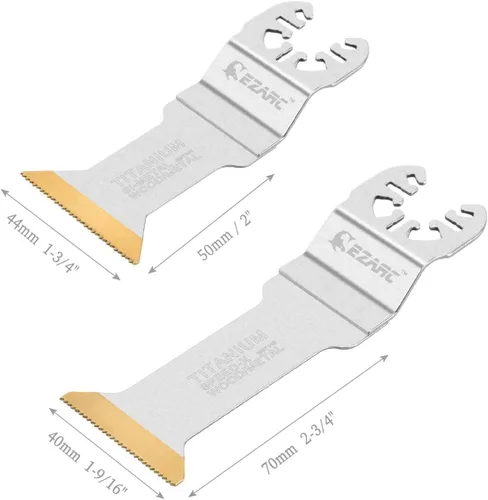 Miniatura 2 de EZARC 6 cuchillas oscilantes de titanio multiherramienta de corte largo y estándar, corte rápido para madera, metal y material duro