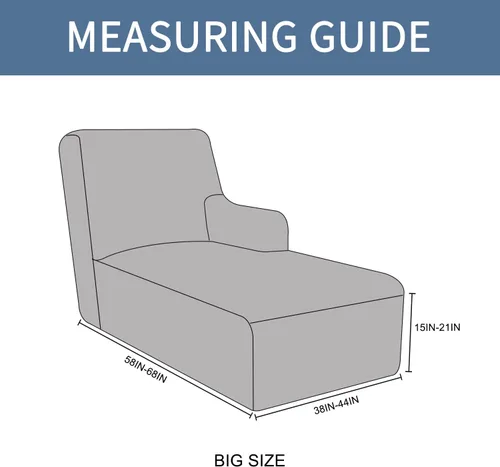 Miniatura 5 de ULTICOR Funda Adicional para Chaise (Gris Claro, Grande - Chaise Derecho)