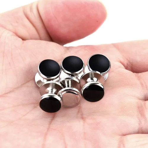 Miniatura 6 de El mejor regalo para hombres, gemelos y tachuelas de Rovtop para hombre, juego de gemelos y tachuelas de camisa de esmoquin para hombres, gemelos