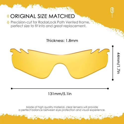 Miniatura 25 de Lentes de repuesto ANSI Z87.1 para gafas de sol Oakley RadarLock Path ventiladas - HI-DEF fotocromático