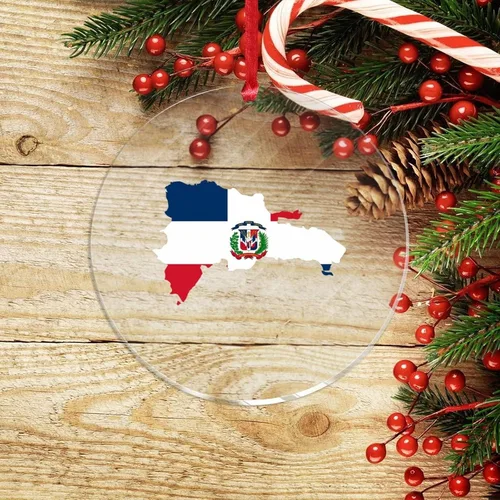 Miniatura 8 de Adorno de Navidad acrílico con forma de mapa de país, bandera nacional, recuerdo de acrílico impreso en dos caras, círculo de 3 pulgadas, recuerdo