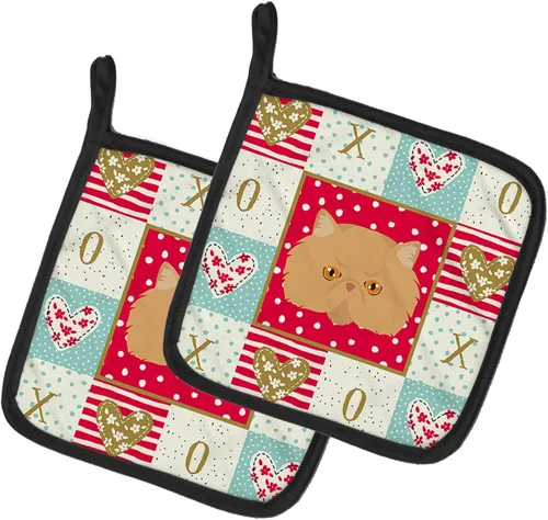 Caroline's Treasures CK5146PTHD - Par de soportes para ollas, diseño de gato moderno persa, resistentes al calor, juego de almohadillas calientes
