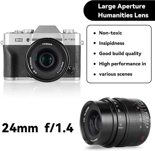 Miniatura 2 de 7artisans Lente manual F1.4 APS-C de 0.945 in con apertura grande compatible con cámaras sin espejo Fujifilm FX Mount X-A1 X-A10 X-A2 X-A3 A-at X-M1