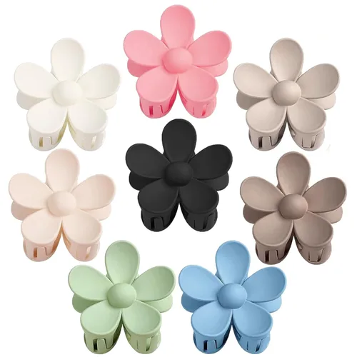 Miniatura 7 de Pinzas para el cabello de flores, 8 unidades, pinzas grandes para mujeres y niñas, cabello grueso y delgado, agarre fuerte, antideslizantes