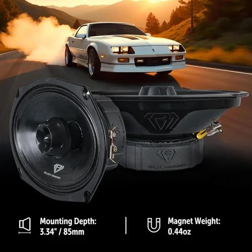 Miniatura 4 de BLACK DIAMOND DIA-XT69 Altavoz de rango medio de audio para automóvil de 6 x 9 pulgadas con tweeter de bala incorporado de 4 ohmios 550 vatios