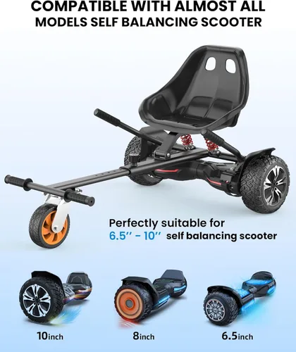 Miniatura 4 de Gyroor Accesorio de asiento de scooter de autoequilibrio, conversión de Go Kart para scooters de autoequilibrio de 6.5 a 10 pulgadas, longitud