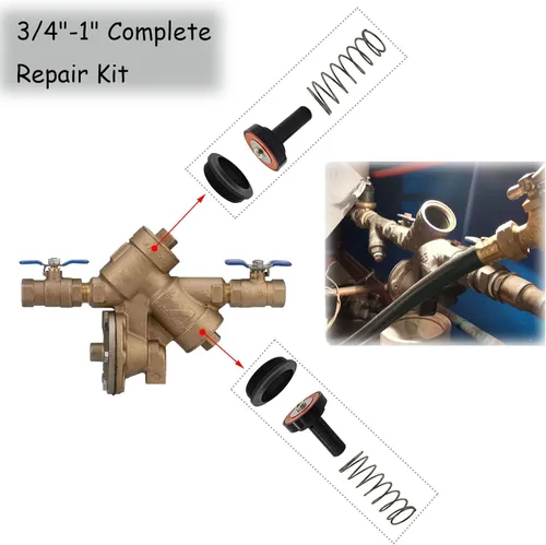 Miniatura 3 de Kit completo de reparación de reflujo de 3/4"-1" para Zurn Wilkins 975XL 975XL2 Preventer de reflujo interno completo de resortes de resortes