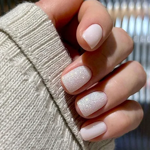 Miniatura 10 de Uñas postizas cortas cuadradas a presión, uñas postizas blancas nude, uñas postizas brillantes de cobertura completa, uñas postizas acrílicas