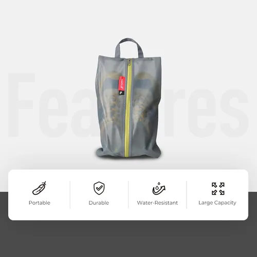 Miniatura 3 de pack all Bolsas de viaje resistentes al agua, organizador de zapatos con cremallera, para hombres y mujeres, Gris, 1 paquete