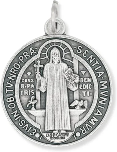 Miniatura 2 de Caritas et Fides Paquete a granel de 3 medallas redondas de San Benito católicas poderosas protección contra el mal y la adicción 1 14 pulgadas