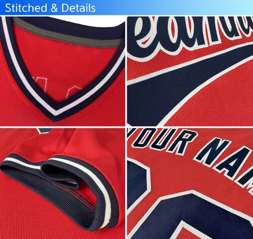 Miniatura 3 de KXK - Camiseta de béisbol personalizada con nombre y número cosidos, estilo Hip Hop, con cuello en V, atlética, para hombres, mujeres y jóvenes